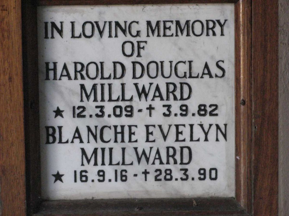 MILLWARD Harold Douglas 1909-1982 &amp; Blanche Evelyn 1916-1990