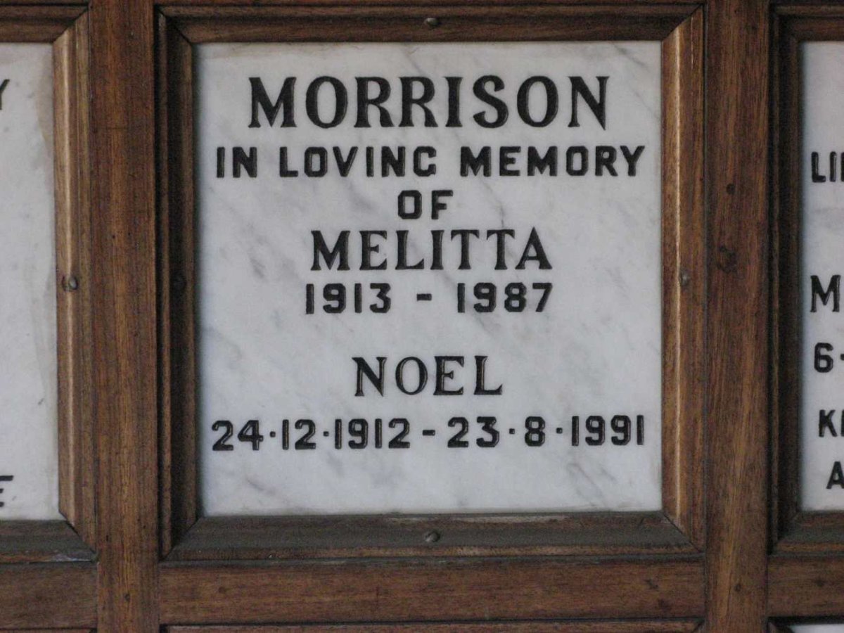 MORRISON Noel 1912-1991 &amp; Melitta 1913-1987