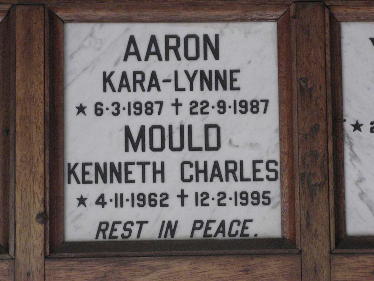 MOULD Kenneth Charles 1962-1995 :: AARON Kara-Lynne 1987-1987