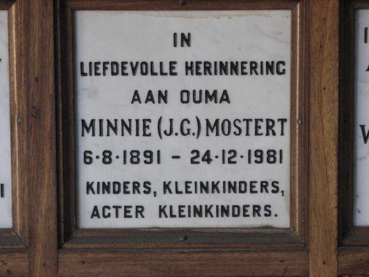 MOSTERT J.G. 1891-1981