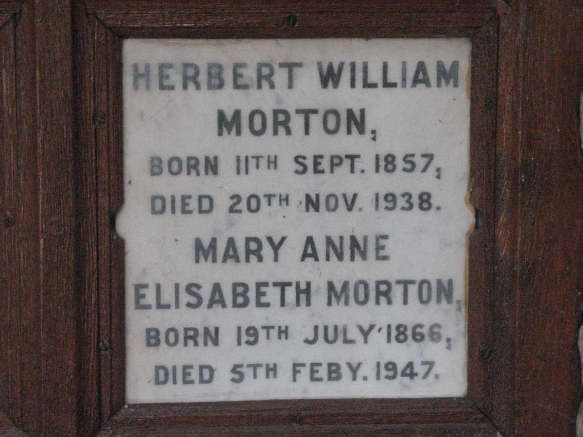 MORTON Herbert William 1857-1938 &amp; Mary Anne Elisabeth 1866-1947