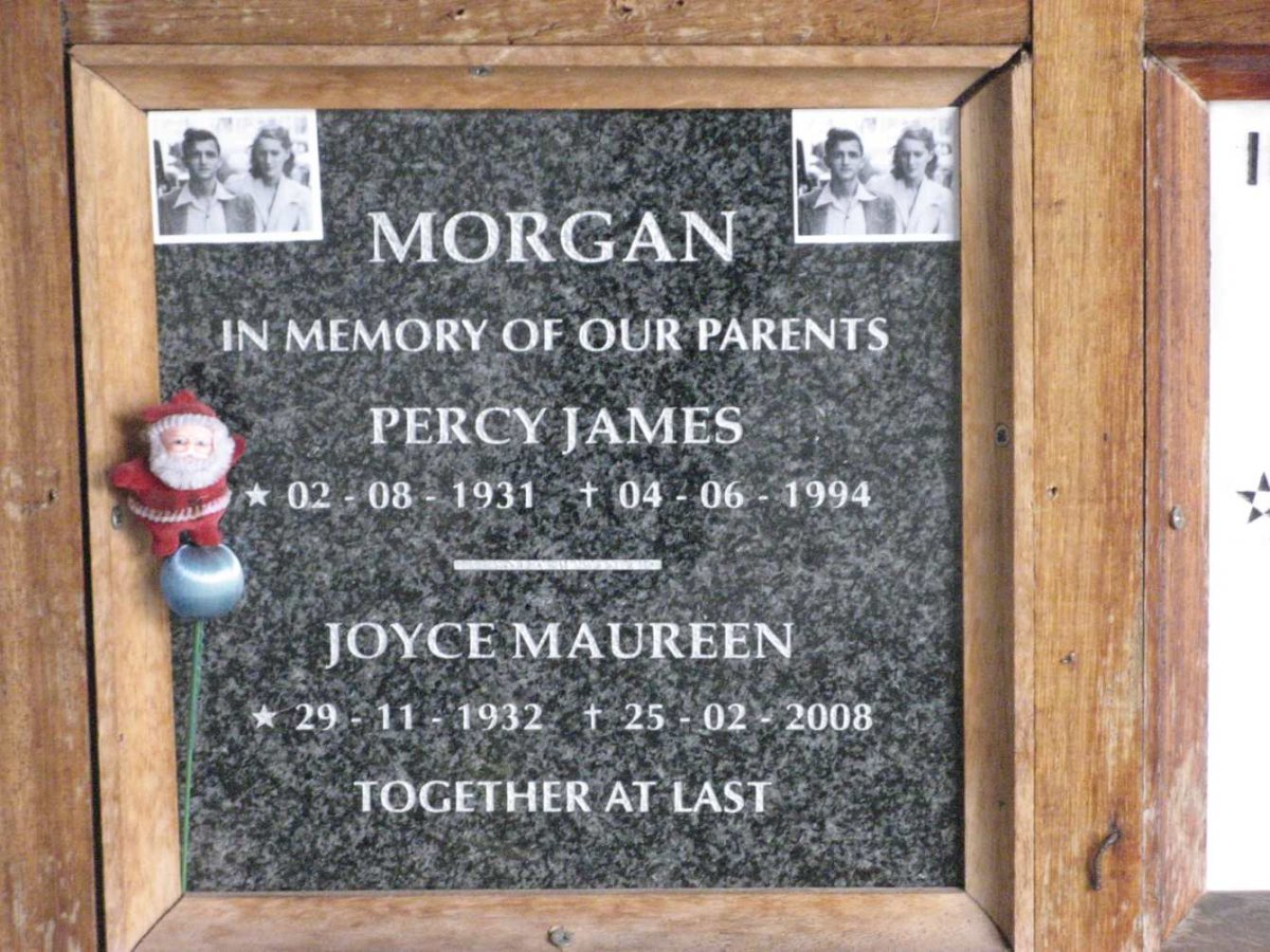 MORGAN Percy James 1931-1994 &amp; Joyce Maureen 1932-2008
