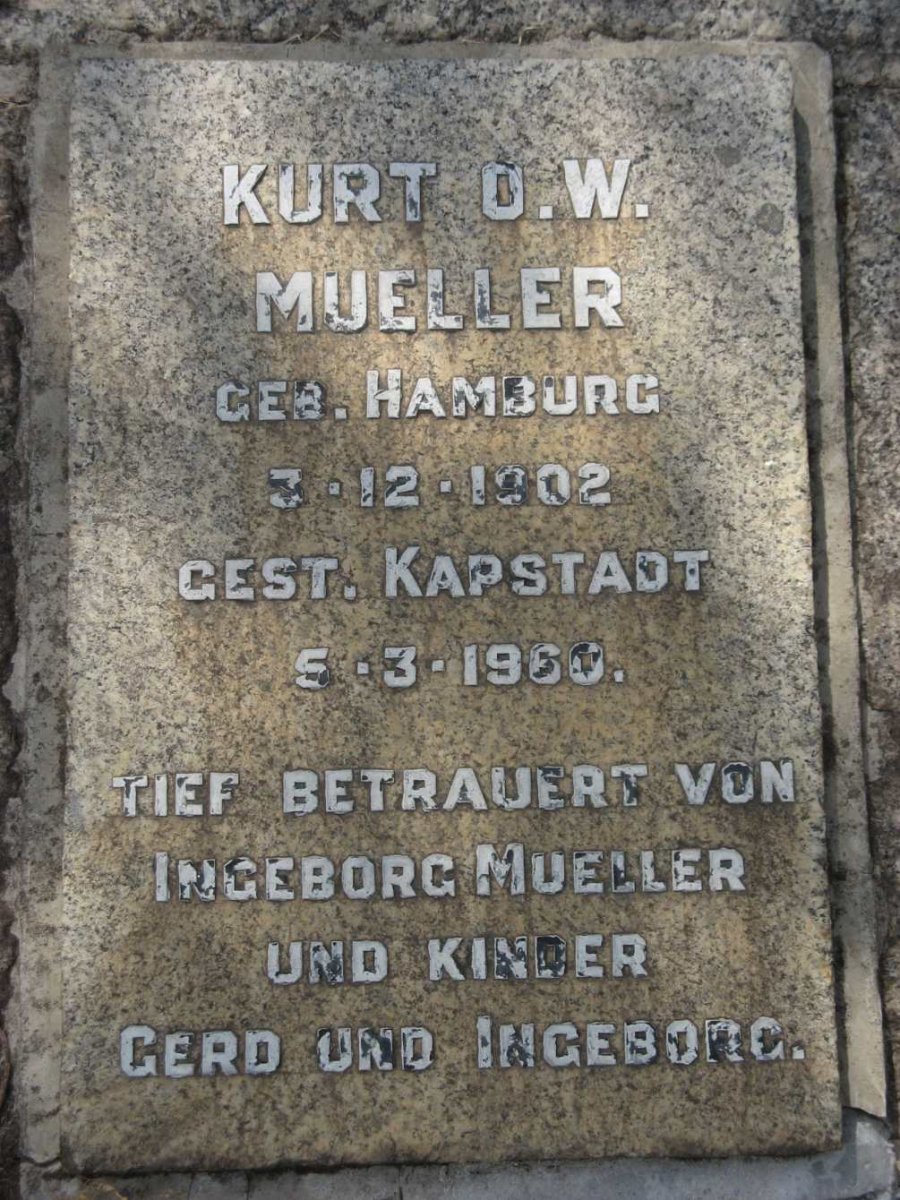 MUELLER Kurt O.W. 1902-1960