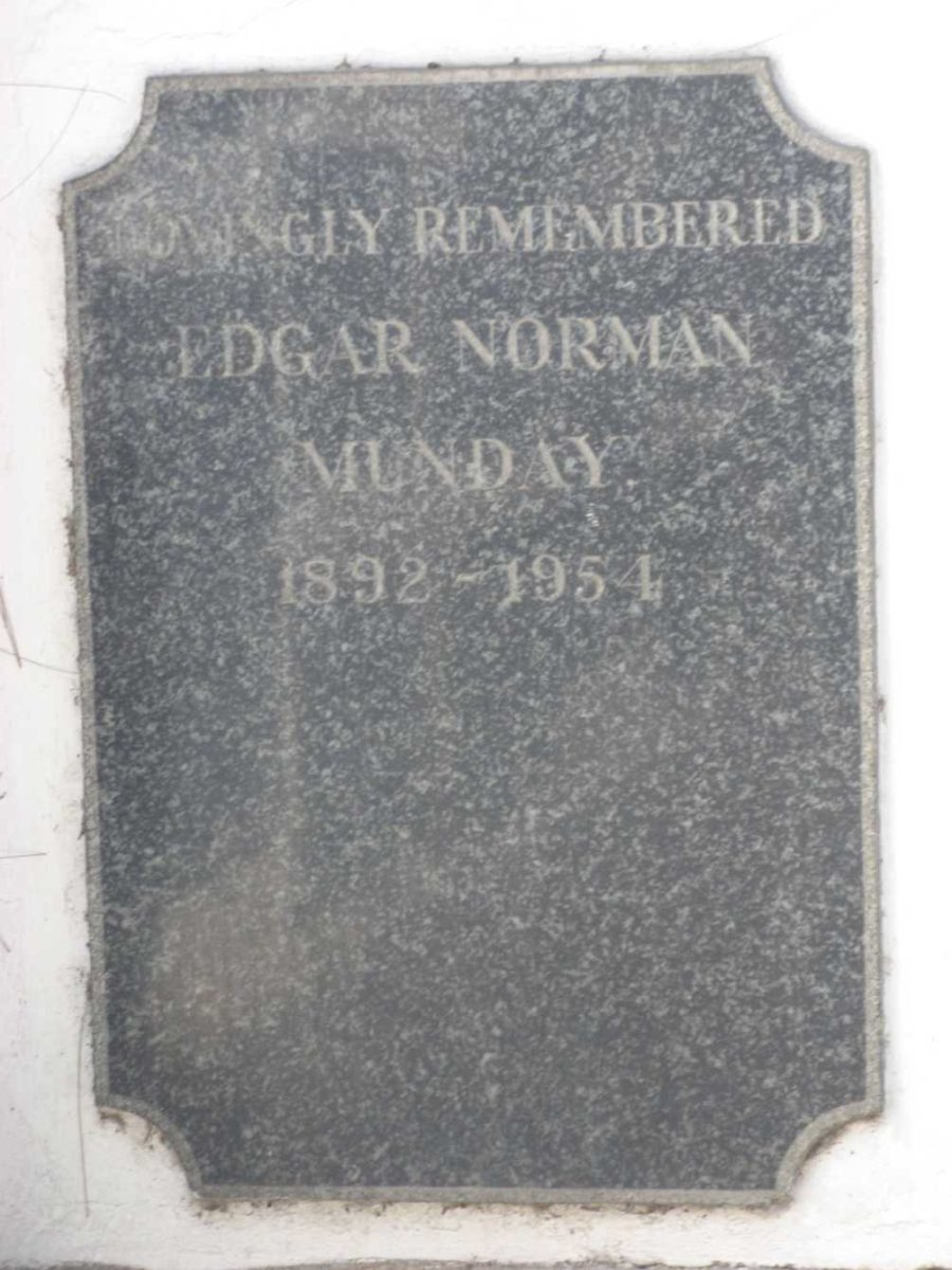 MUNDAY Edgar Norman 1892-1954