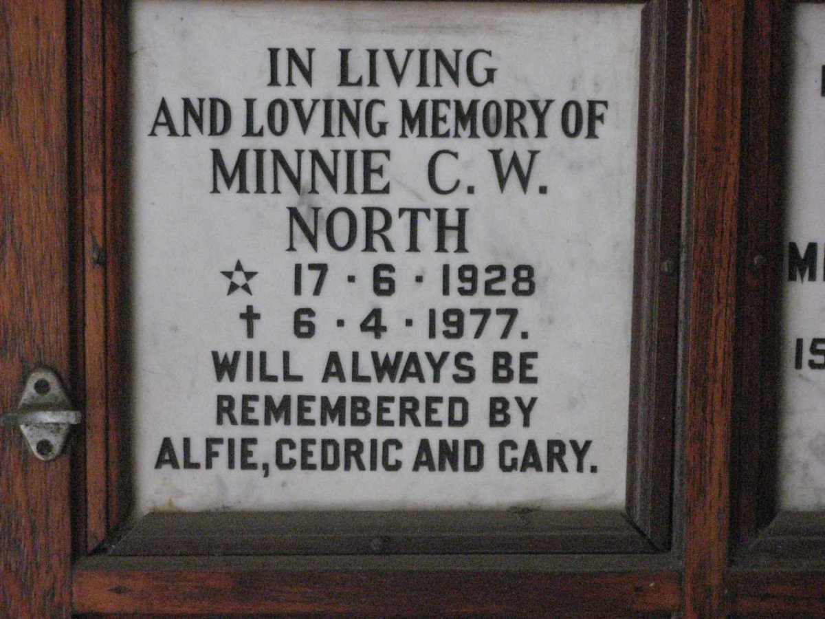 NORTH Minnie C.W. 1928-1977