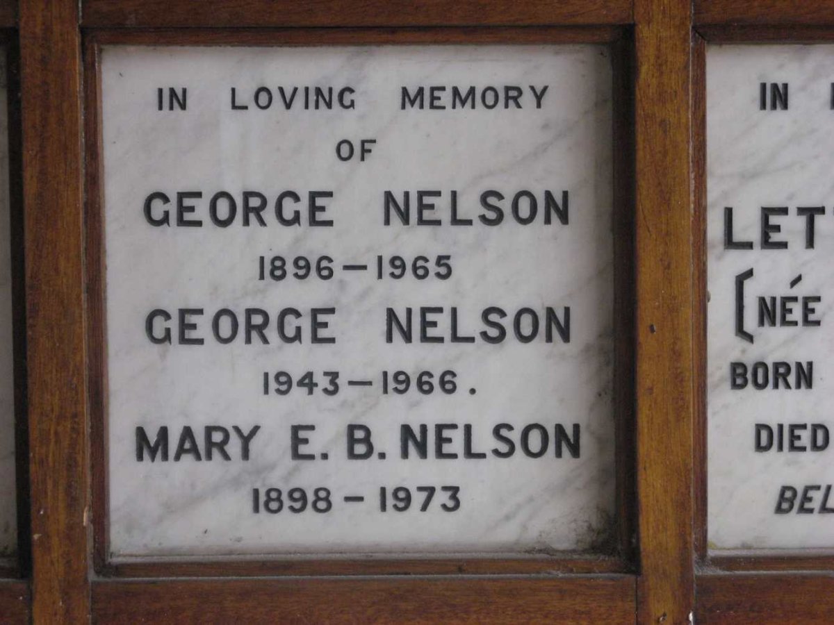 NELSON George 1896-1965 &amp; Mary E.B. 1898-1973 :: NELSON George 1943-1966