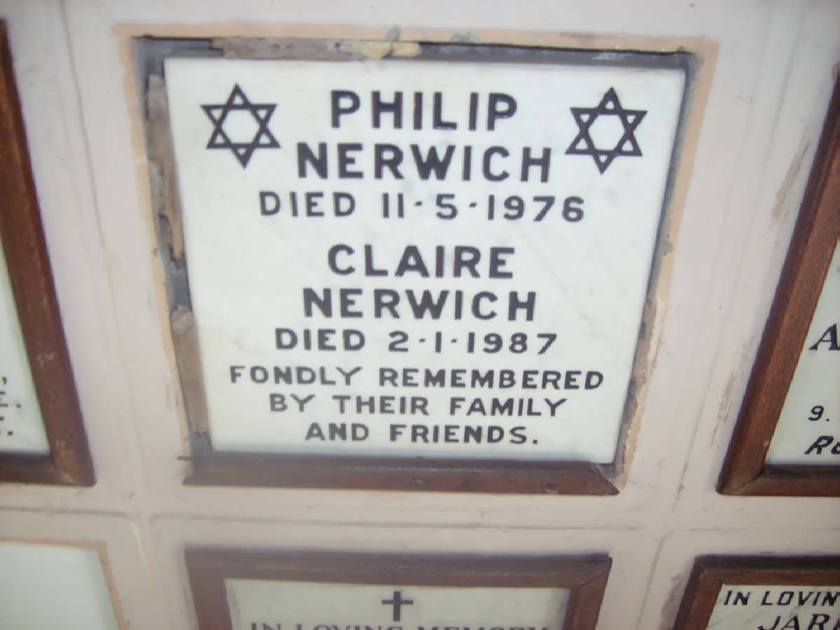 NERWICH Philip -1976 &amp; Claire -1987