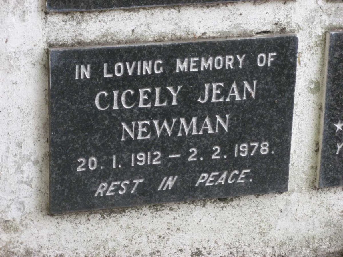 NEWMAN Cicely Jean 1912-1978