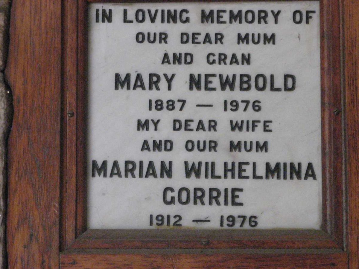 NEWBOLD Mary 1887-1976 :: GORRIE Marian Wilhelmina 1912-1976