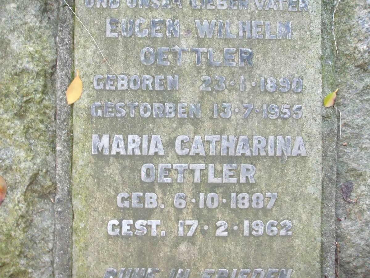 OETTLER Eugen Wilhelm 1890-1955 &amp; Maria Catharina 1887-1962