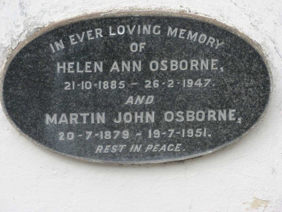 OSBORNE Martin John 1879-1951 &amp; Helen Ann 1885-1947