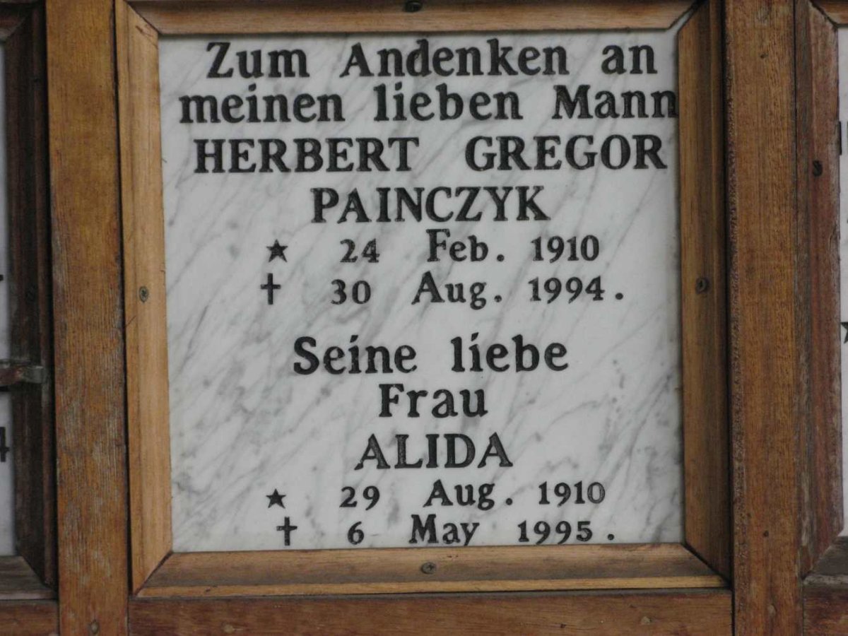 PAINCZYK Herbert Gregor 1910-1994 &amp; Alida 1910-1995