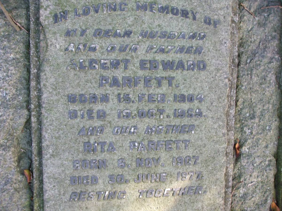 PARFETT Albert Edward 1904-1955 &amp; Rita 1907-1977