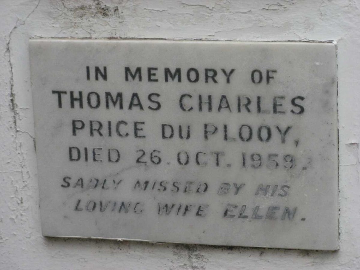 PLOOY Thomas Charles Price, du -1959