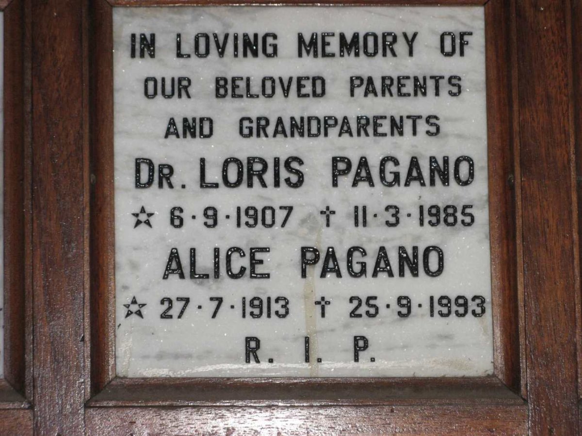 PAGANO Loris 1907-1985 &amp; Alice 1913-1993