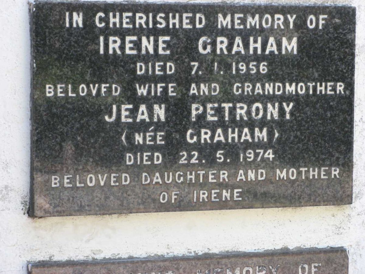 PETRONY Jean nee GRAHAM -1974 :: GRAHAM Irene -1956