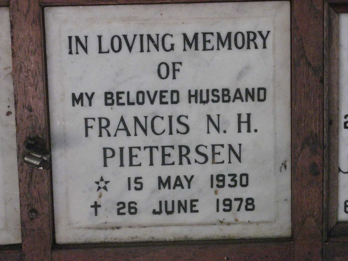 PIETERSEN Francis N.H. 1930-1978