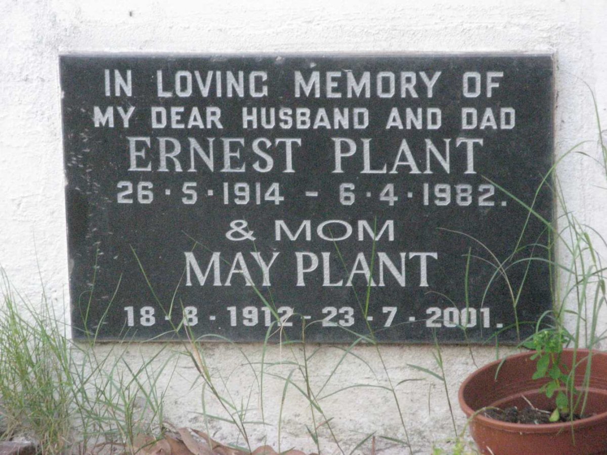 PLANT Ernest 1914-1982 &amp; May 1912-2001