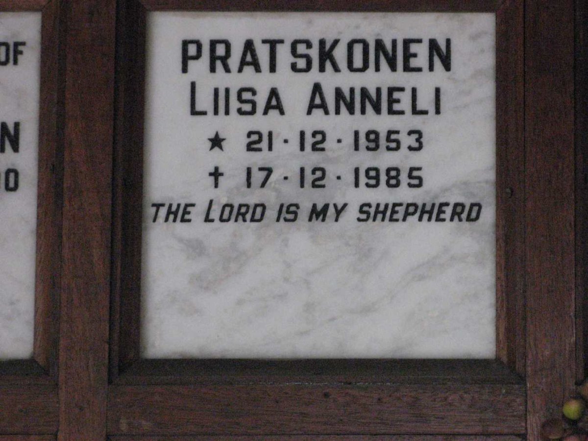 PRATSKONEN Liisa Anneli 1953-1985