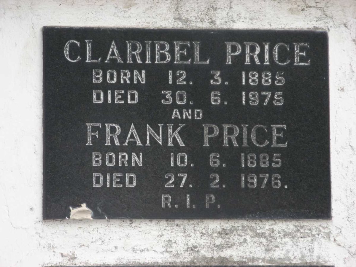 PRICE Frank 1885-1976 &amp; Claribel 1885-1975