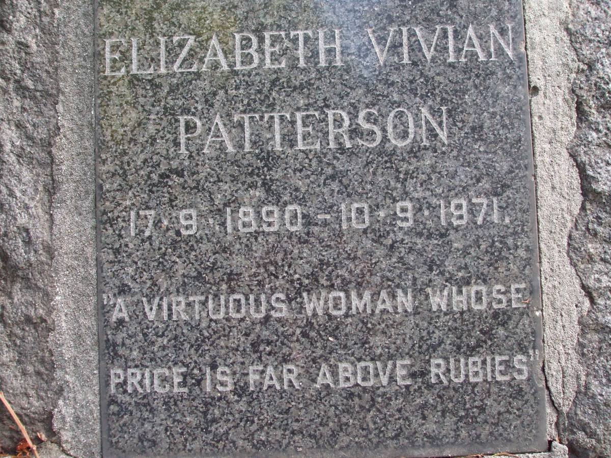 PATTERSON Elizabeth Vivian 1890-1971