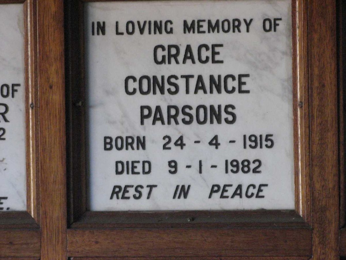 PARSONS Grace Constance 1915-1982