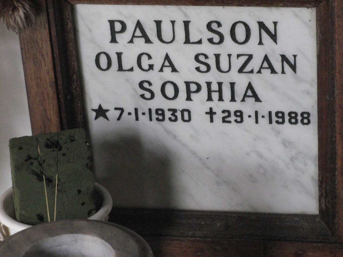 PAULSON Olga Suzan Sophia 1930-1988