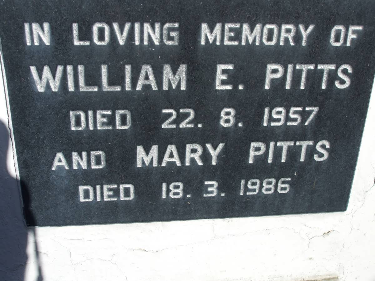 PITTS William E. -1957 &amp; Mary -1986
