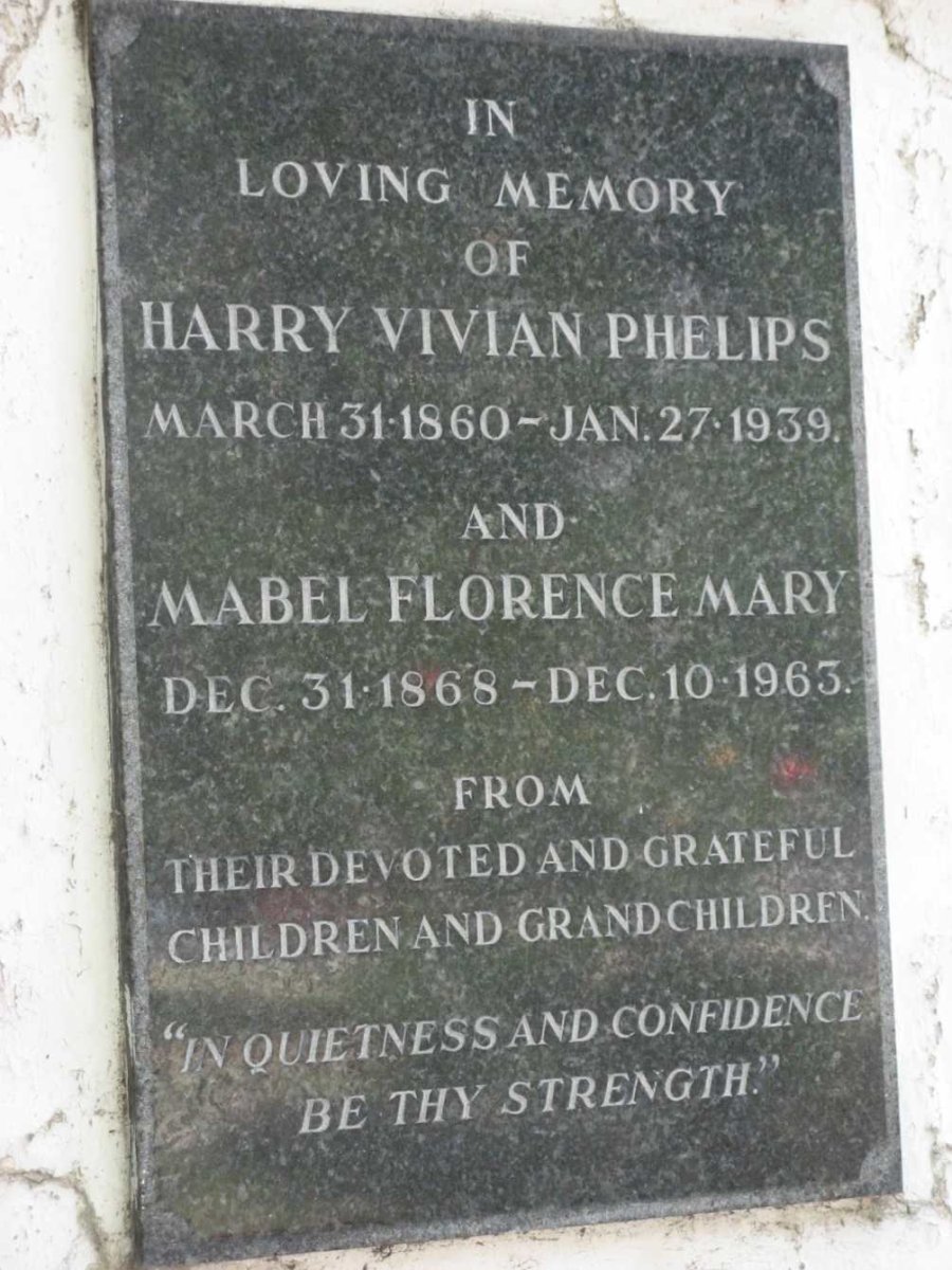 PHELIPS Harry Vivian 1860-1939 &amp; Mabel Florence Mary 1868-1963