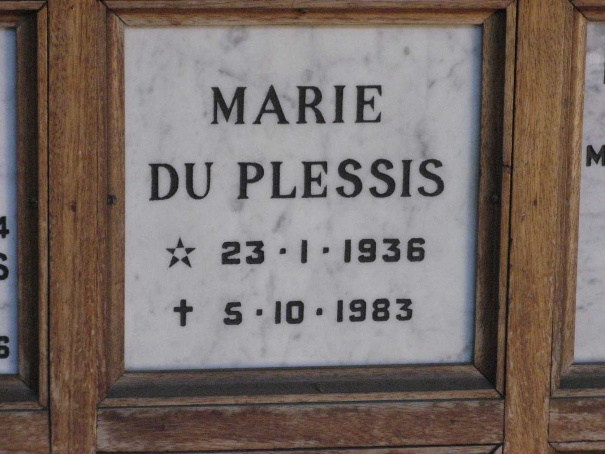 PLESSIS Marie, du 1936-1983