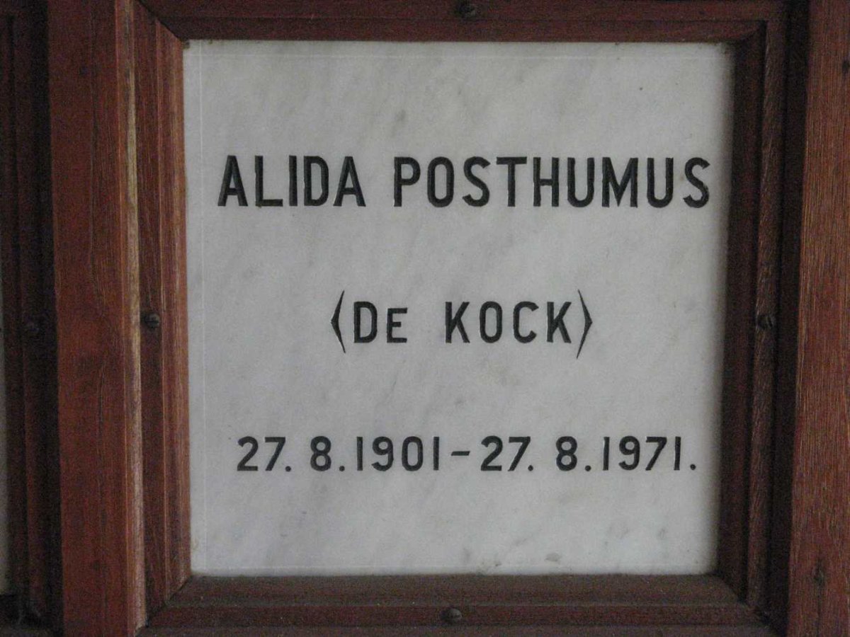 POSTHUMUS Alida nee DE KOCK 1901-1971