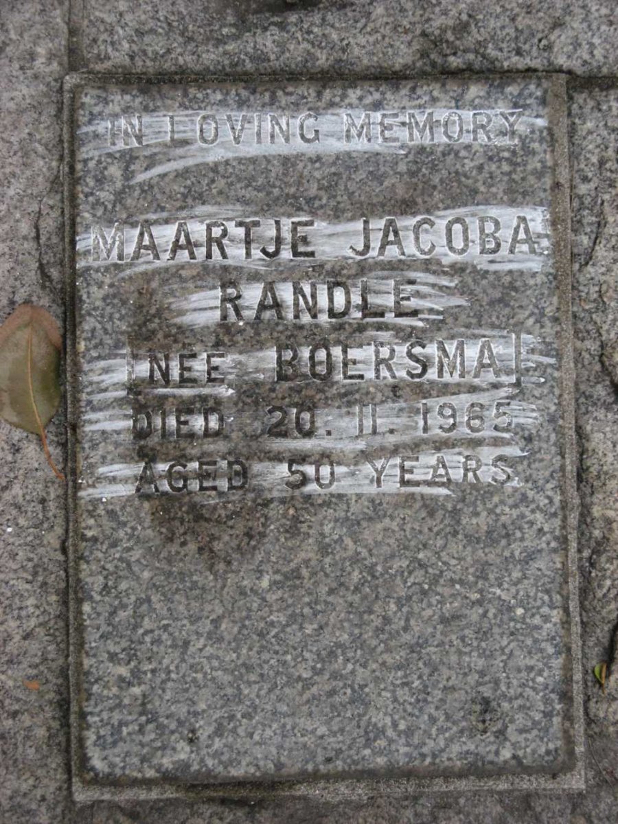 RANDLE Maartje Jacoba nee BOERSMA -1965