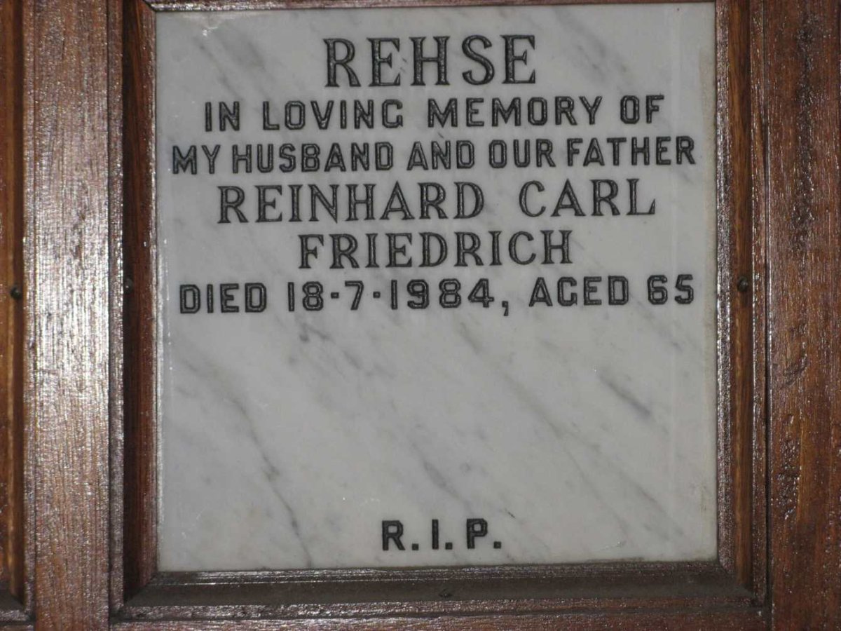 REHSE Reinhard Carl Friedrich -1984