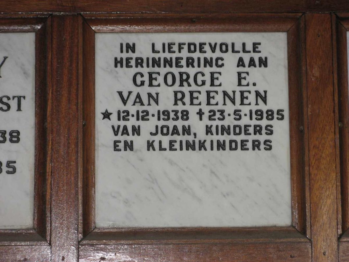 REENEN George E.,van 1938-1985
