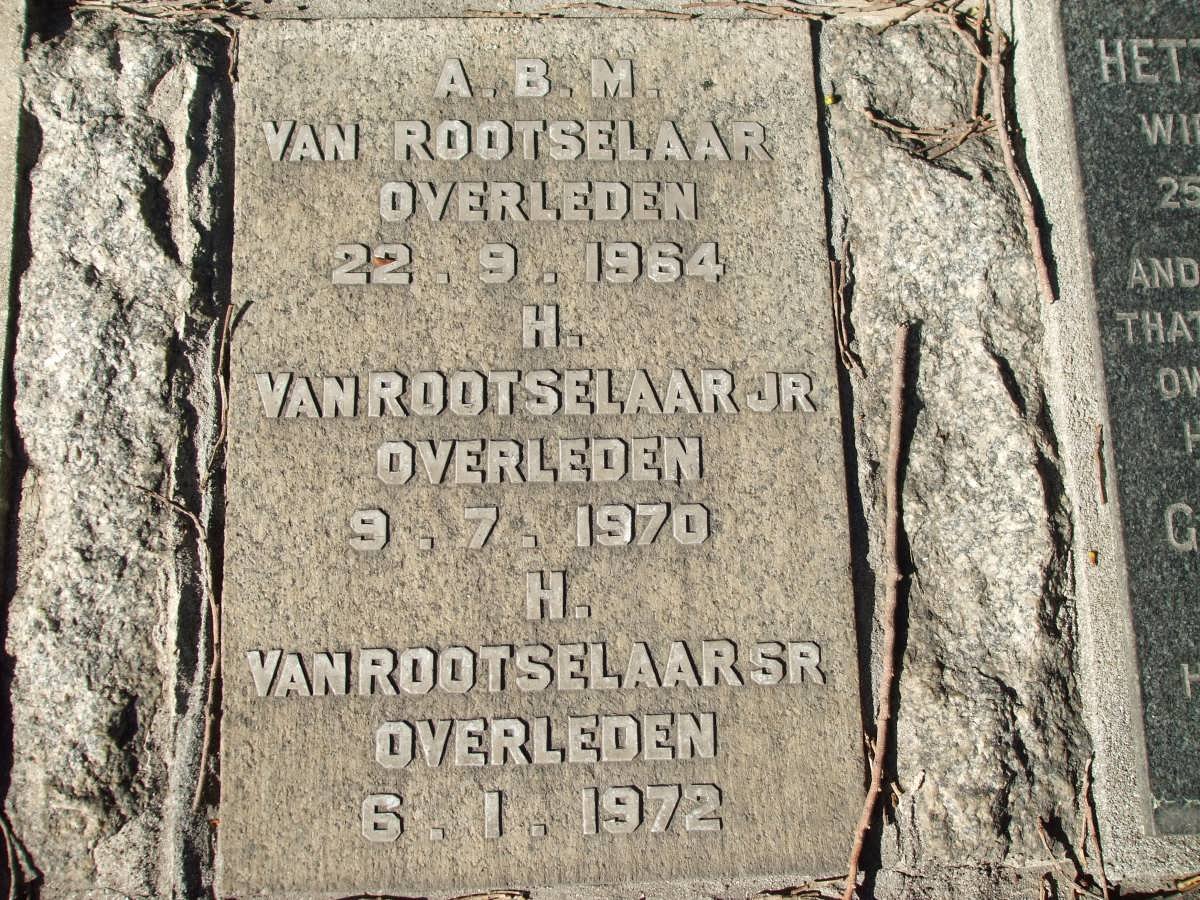 ROOTSELAAR A.B.M., van -1964 :: VAN ROOTSELAAR H. -1970 :: VAN ROOTSELAAR H. -1972