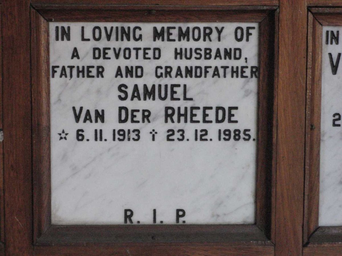 RHEEDE Samuel, van der 1913-1985