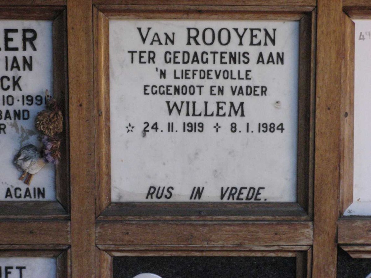 ROOYEN Willem, van 1919-1984