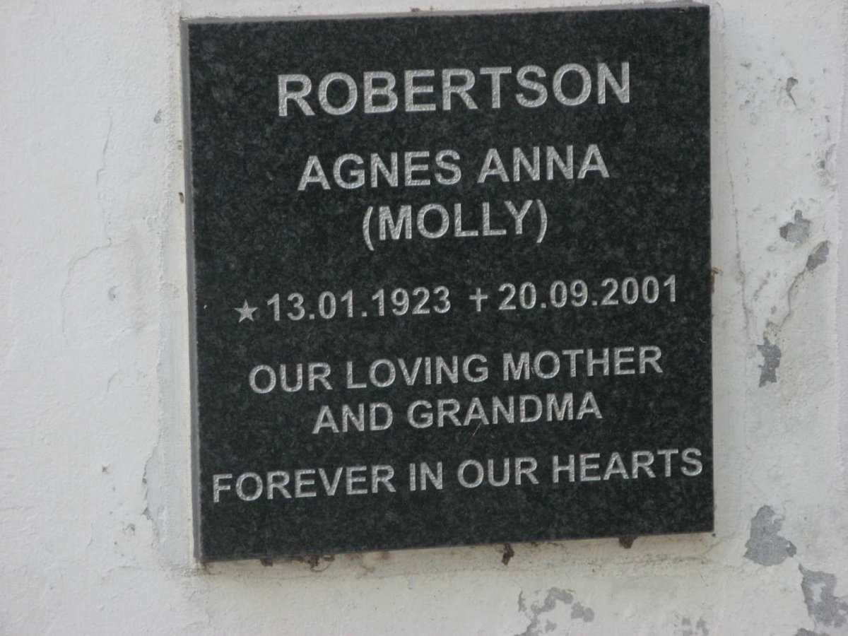 ROBERTSON Agnes Anna 1923-2001