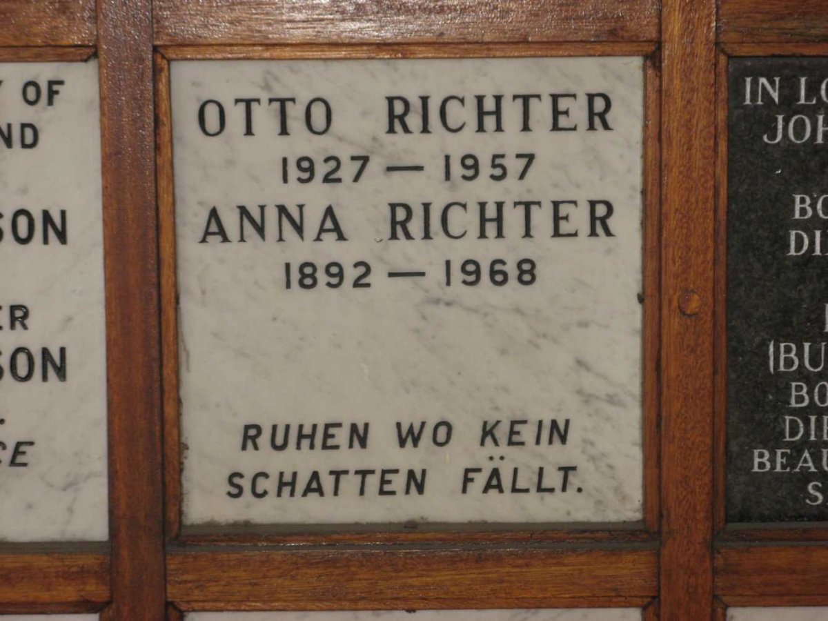RICHTER Otto 1927-1957 &amp; Anna 1892-1968