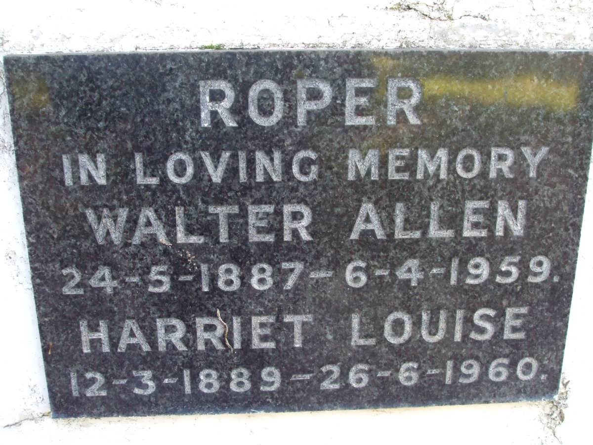 ROPER Walter Allen 1887-1959 &amp; Harriet Louise 1889-1960