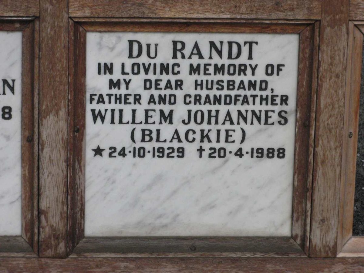 RANDT Willem Johannes, du 1929-1988