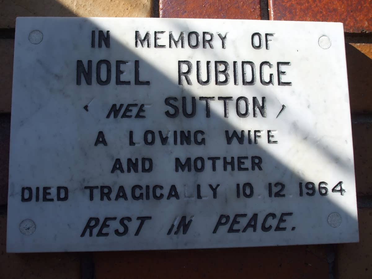 RUBIDGE Noel nee SUTTON -1964