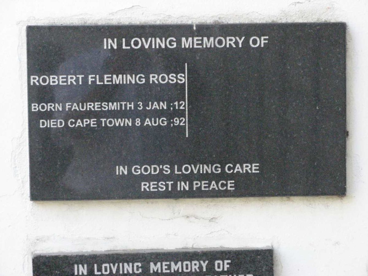 ROSS Robert Fleming 1912-1992