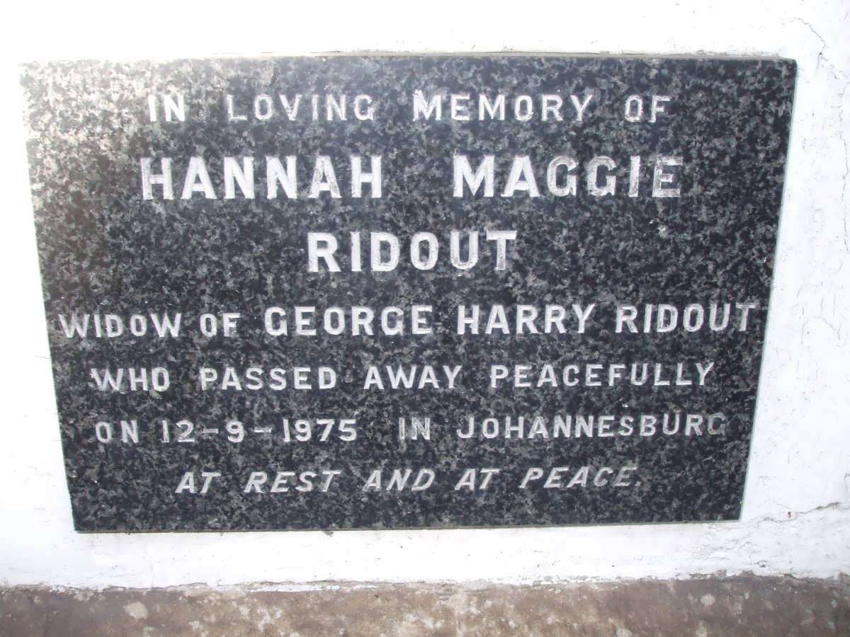 RIDOUT Hannah Maggie -1975
