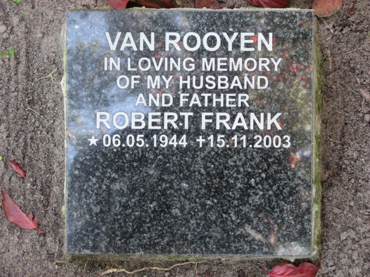 ROOYEN Robert Frank, van 1944-2003