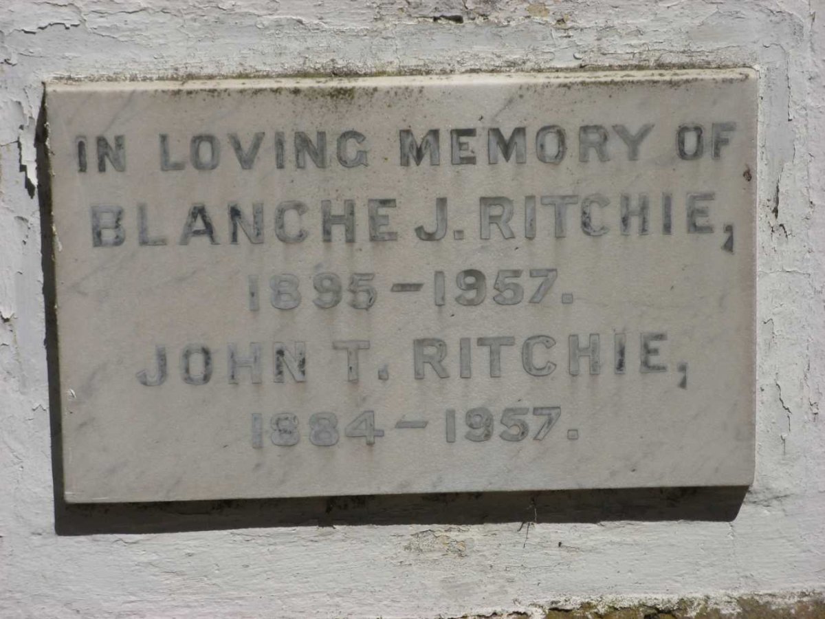 RITCHIE John T. 1884-1957 &amp; Blanche J. 1895-1957