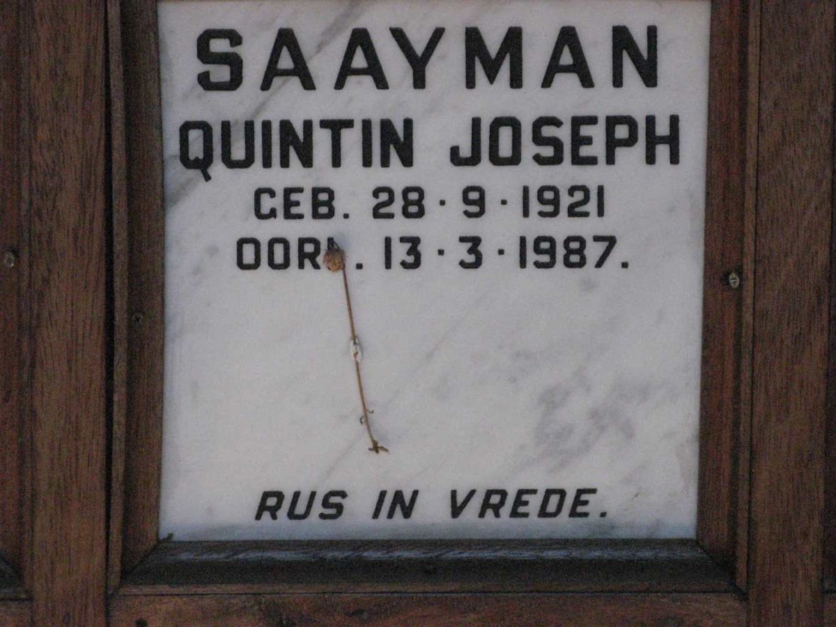 SAAYMAN Quintin Joseph 1921-1987