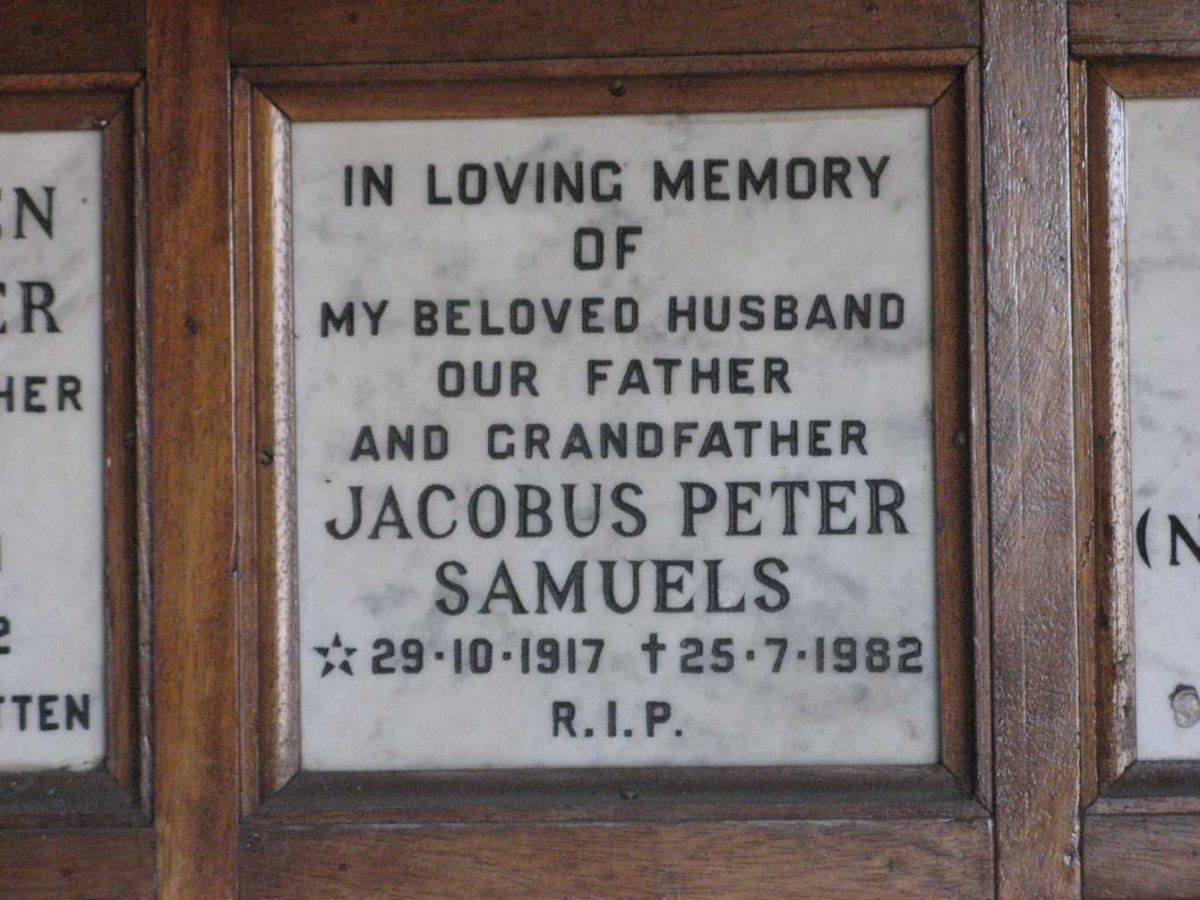 SAMUELS Jacobus Peter 1917-1982