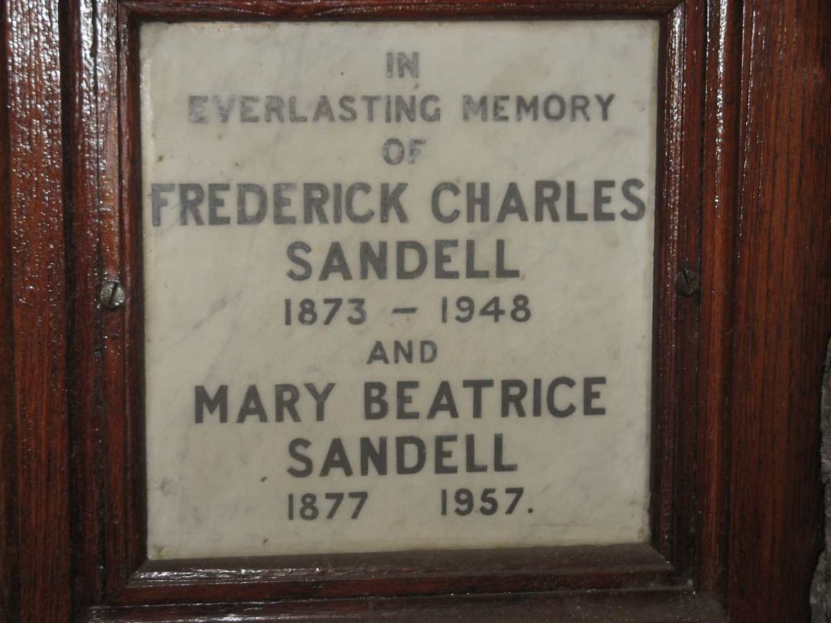 SANDELL Frederick Charles 1873-1948 &amp; Mary Beatrice 1877-1957