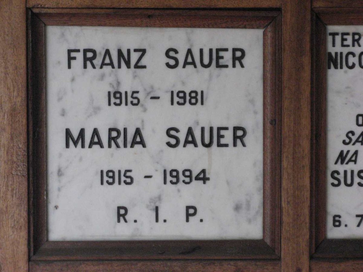 SAUER Franz 1915-1981 &amp; Maria 1915-1994